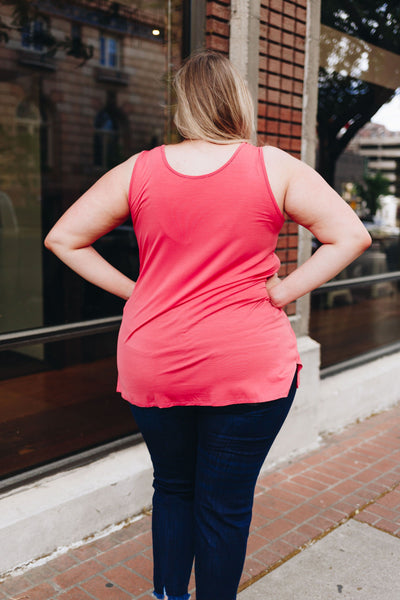 Beat The Heat Button-Down Tank In Coral