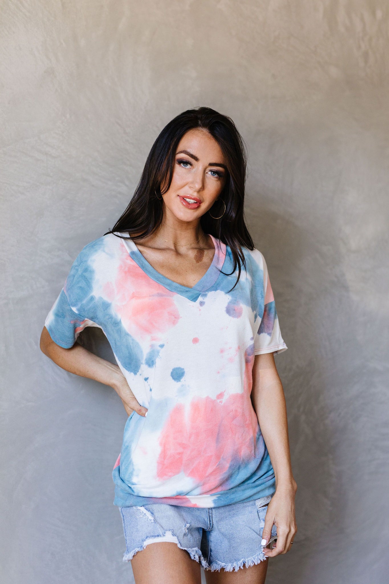 Beyond Blue Tie Dye V-Neck