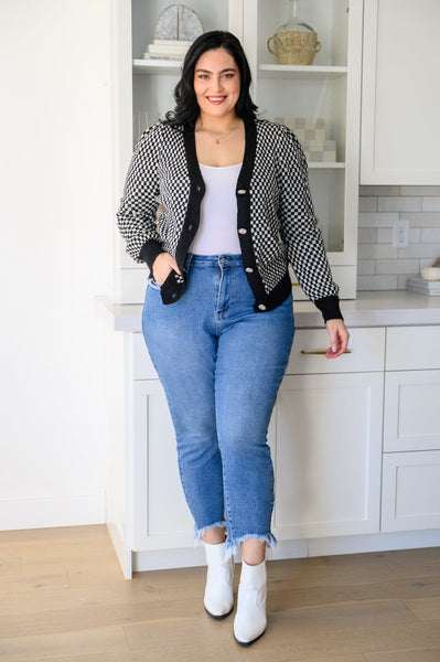 Big City Nights Checkered Cardigan