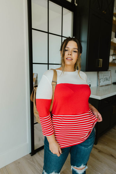 Block Talk Top In Red