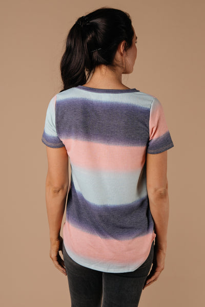 Blurred Stripes V-Neck