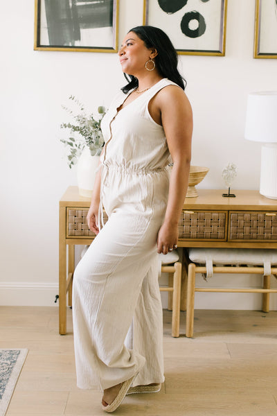 Boardwalk Jumpsuit in Cream