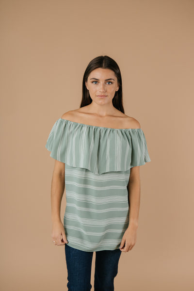 Breeze Into Fall Off Shoulder Ruffle Top