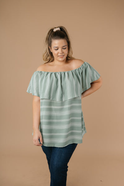 Breeze Into Fall Off Shoulder Ruffle Top