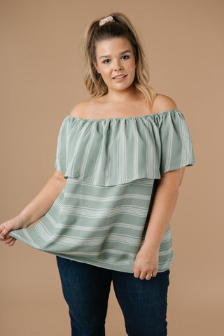 Breeze Into Fall Off Shoulder Ruffle Top