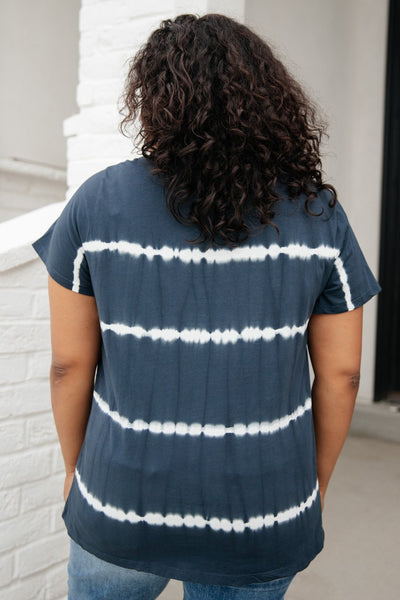 Bright Lights Tie Dye Top in Navy