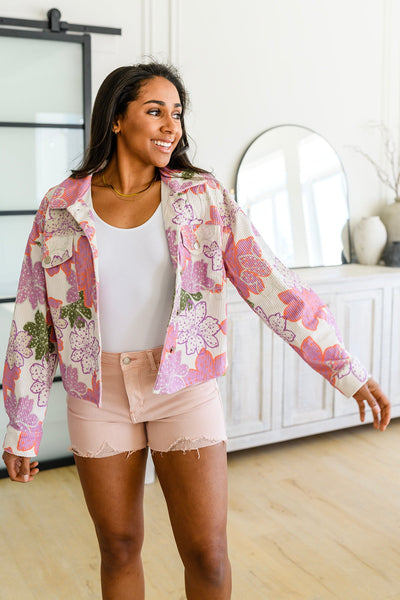 Bring the Bouquet Floral Corduroy Jacket