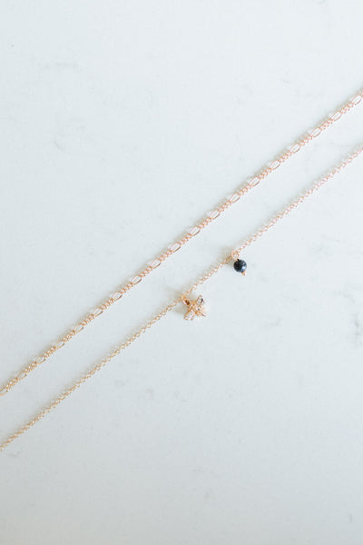 Bumble Bee Anklet In Black