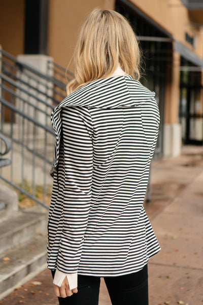 Business Casual Striped Jacket in Black