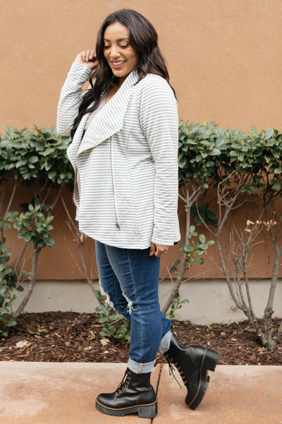 Business Casual Striped Jacket in Gray