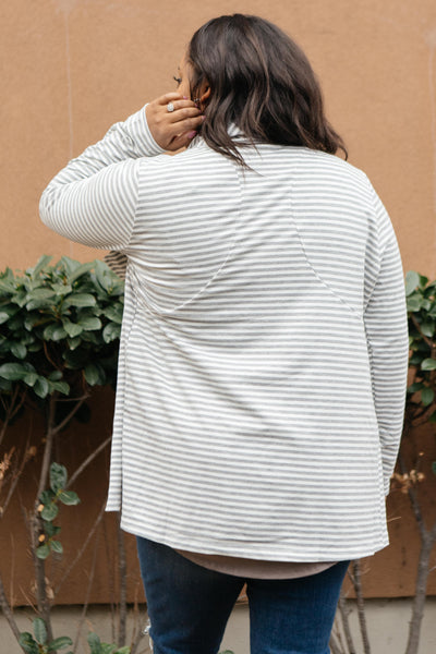 Business Casual Striped Jacket in Gray