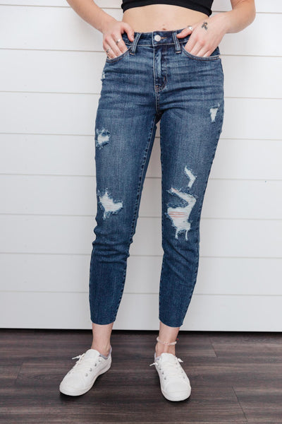 Vintage Indigo Cropped Skinny Jeans