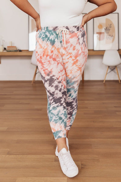 Coral Tie Dye Joggers