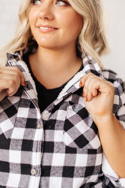 Campfire Buffalo Plaid Jacket in Black/White