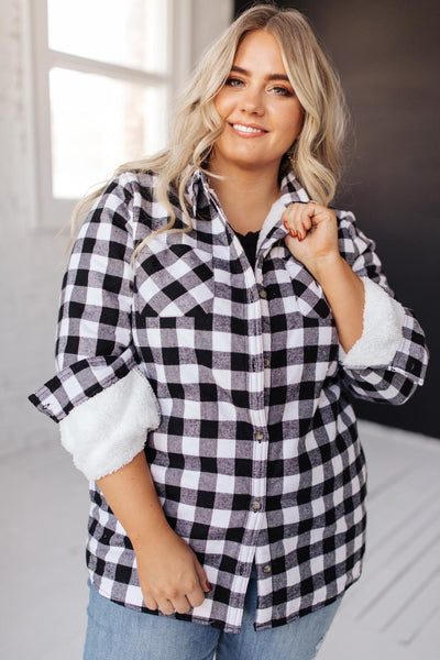 Campfire Buffalo Plaid Jacket in Black/White