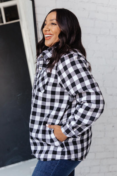 Campfire Buffalo Plaid Jacket in Black/White