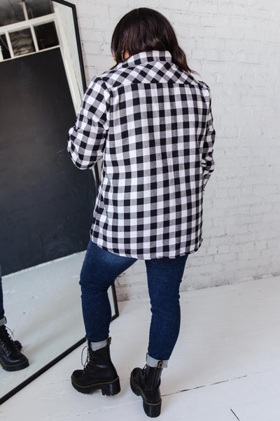 Campfire Buffalo Plaid Jacket in Black/White