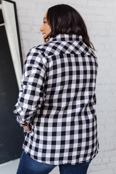 Campfire Buffalo Plaid Jacket in Black/White