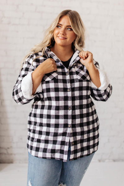 Campfire Buffalo Plaid Jacket in Black/White