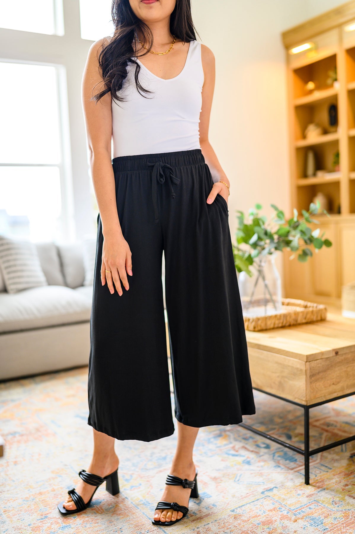 Casual and Carefree Wide Leg Cropped Pants