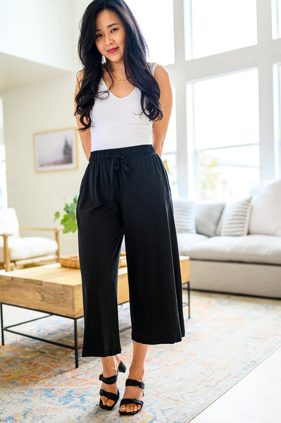 Casual and Carefree Wide Leg Cropped Pants