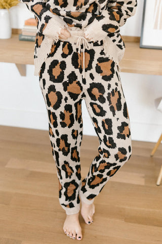 Chasing Sleep Lounge Set Joggers in Leopard