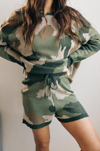 Chasing Sleep Lounge Set Shorts in Camo