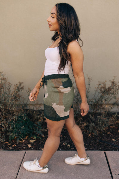 Chasing Sleep Lounge Set Shorts in Camo