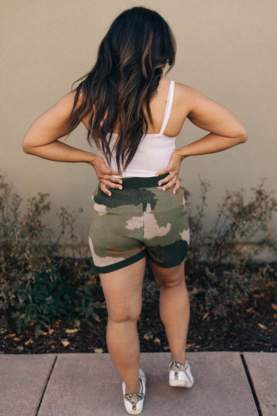 Chasing Sleep Lounge Set Shorts in Camo