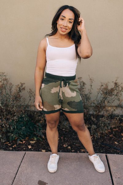 Chasing Sleep Lounge Set Shorts in Camo