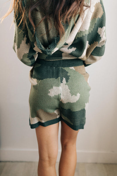 Chasing Sleep Lounge Set Shorts in Camo