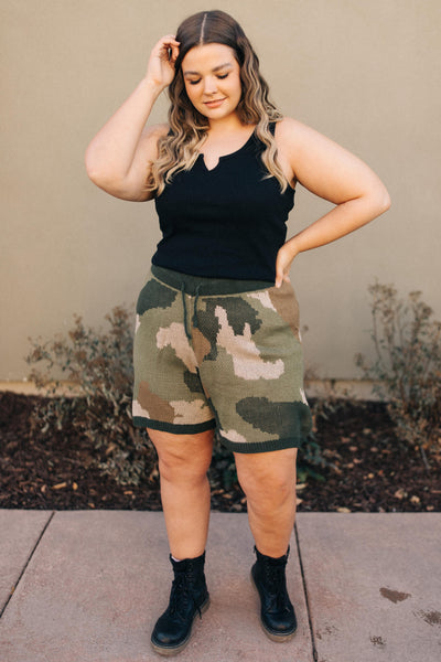 Chasing Sleep Lounge Set Shorts in Camo