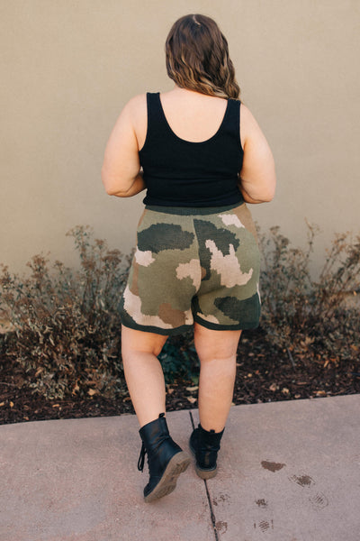 Chasing Sleep Lounge Set Shorts in Camo