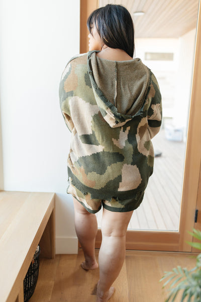 Chasing Sleep Lounge Set Top in Camo