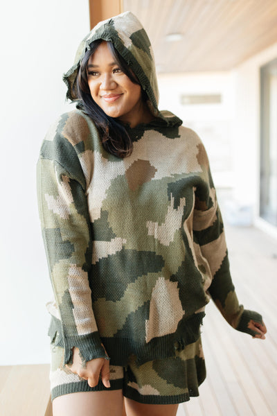 Chasing Sleep Lounge Set Top in Camo