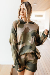 Chasing Sleep Lounge Set Top in Camo