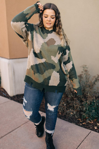 Chasing Sleep Lounge Set Top in Camo