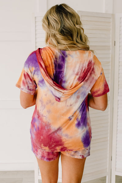 Cheer Me Up Tie Dye Hoodie In Orange