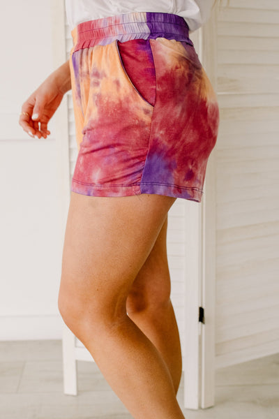 Cheer Me Up Tie Dye Shorts In Orange