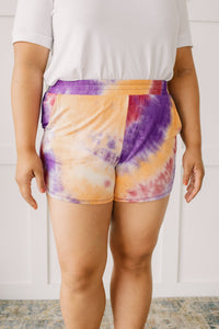 Cheer Me Up Tie Dye Shorts In Orange