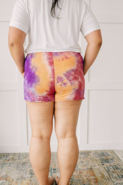 Cheer Me Up Tie Dye Shorts In Orange