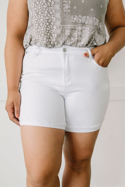 Clean Slate White Jean Shorts