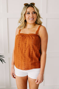 Eyelet You Know Camisole In Cinnamon