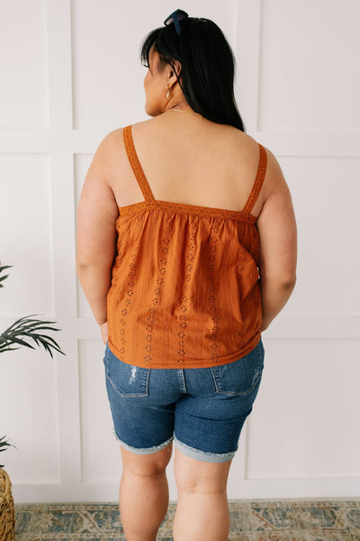 Eyelet You Know Camisole In Cinnamon