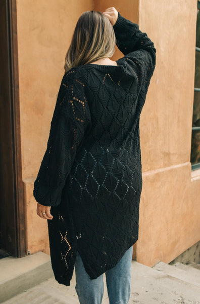 Choose Me Chunky Cardigan in Onyx