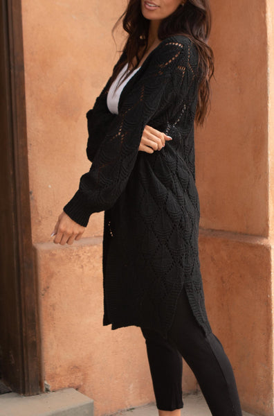 Choose Me Chunky Cardigan in Onyx