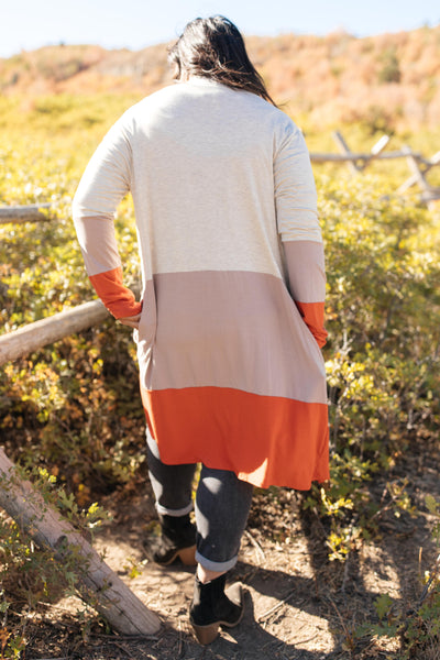 DOORBUSTER Clarissa Striped Cardigan in Paprika