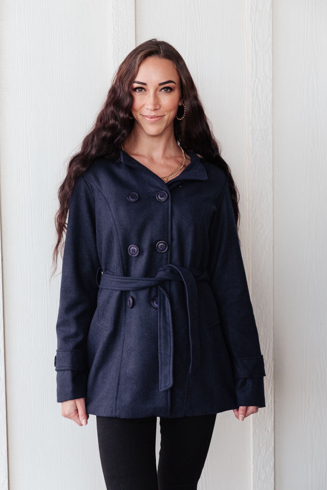 Classy & Sassy Peacoat in Navy