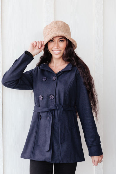 Classy & Sassy Peacoat in Navy