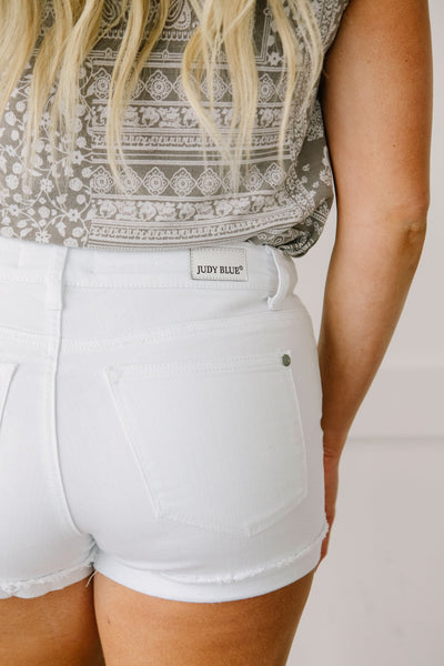 Clean Slate White Jean Shorts